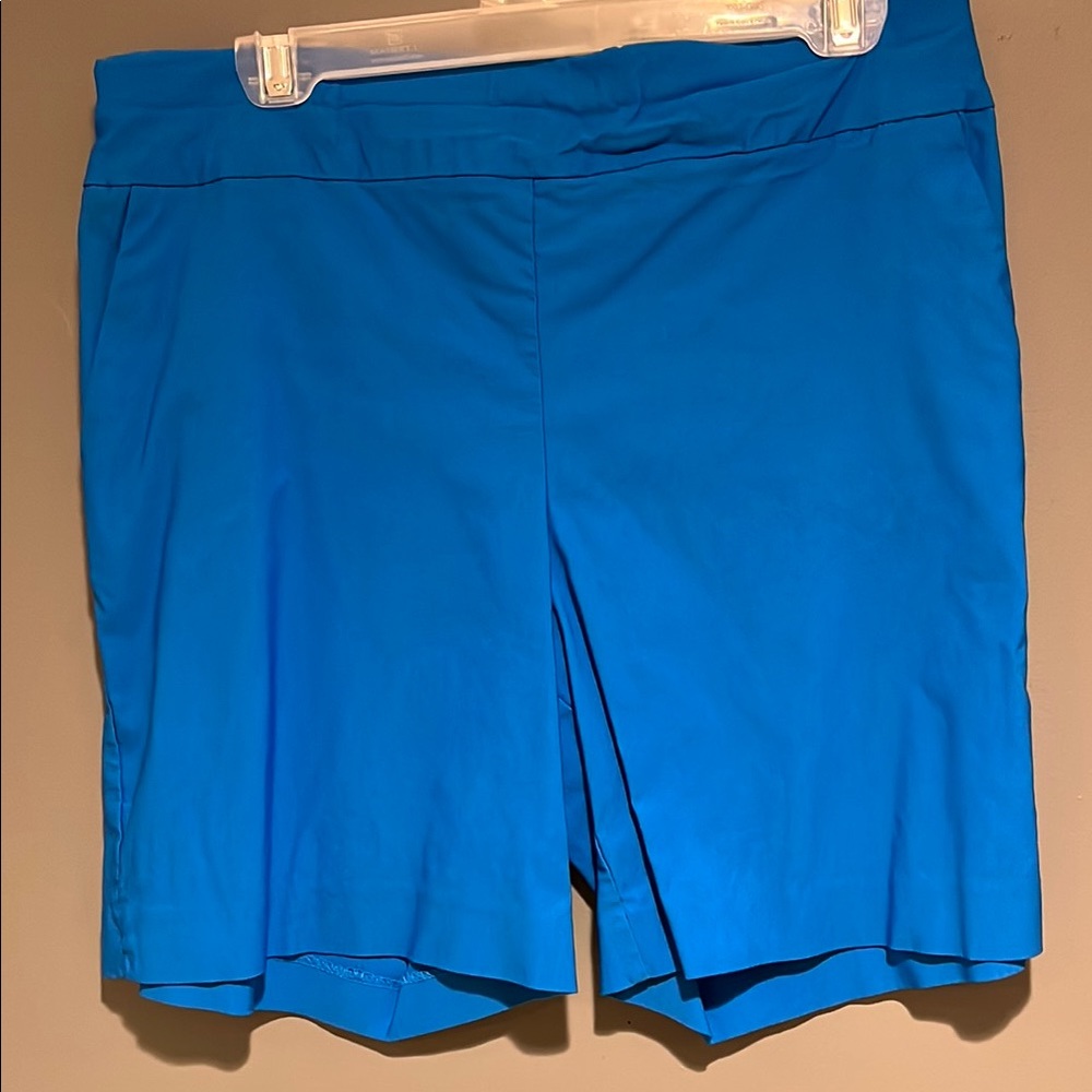 New York & Company Blue Bermuda Shorts Vibrant and Casual